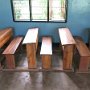 The school desks and benches - now they are made of wood again. The plastic chairs broke quickly.